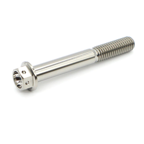 Titanium Flange Hex Drilled Bolt M12×80mm (1.25)