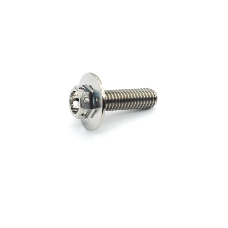 Titanium Flange Hex Drilled Bolt M6×20mm(1.0) 16mm O/D