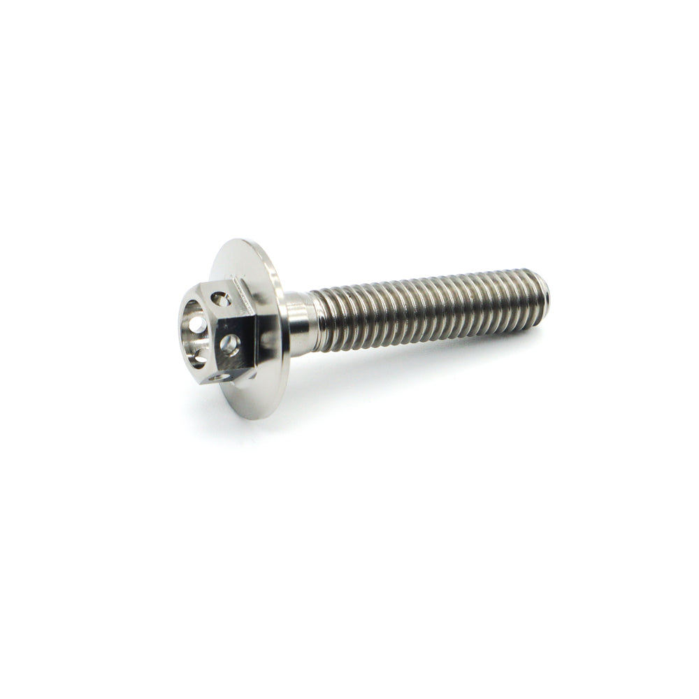 Titanium Flange Hex Drilled Bolt M6×30mm(1.0) 16mm O/D