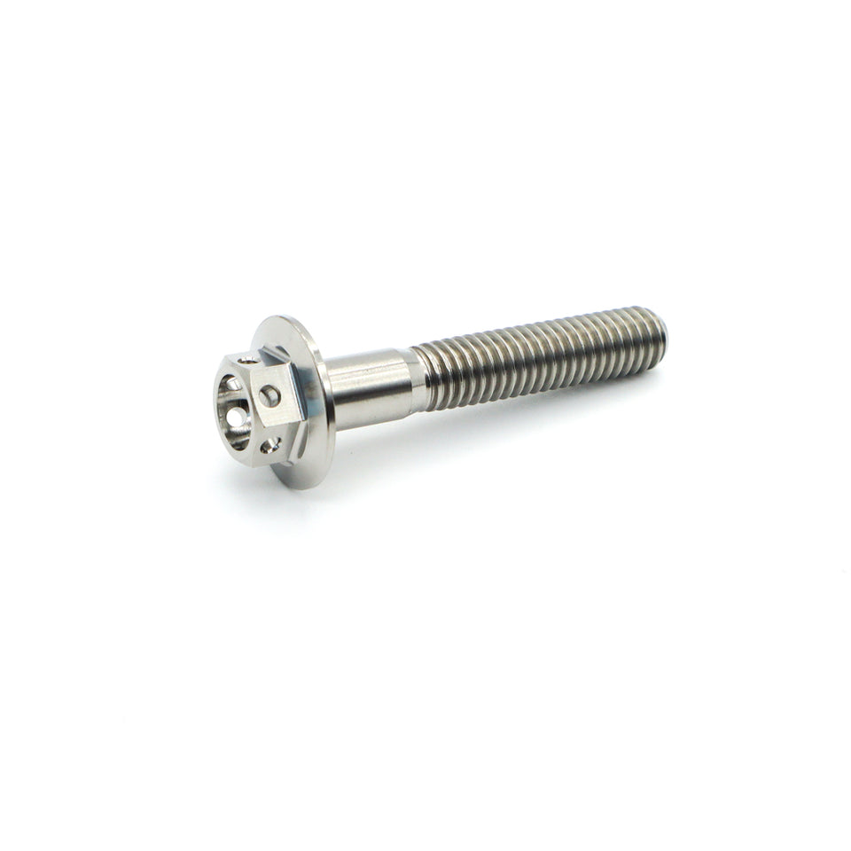 Titanium Flange Hex Drilled Bolt M6×35mm(1.0) 14mm O/D