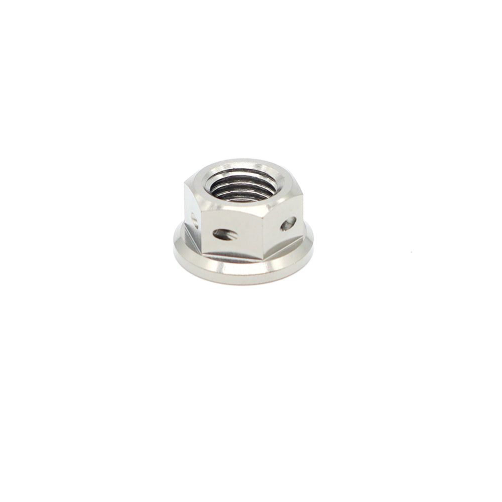 Titanium Flange Hex Drilled Nut M10 (1.0)